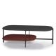 Table basse rectangulaire 120 x 60 cm EXO Kendo, plateau chêne teinté wengé et tablette tuile