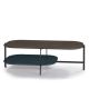 Table basse rectangulaire 120 x 60 cm EXO Kendo, plateau chêne toasté et tablette océan