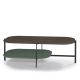 Table basse rectangulaire 120 x 60 cm EXO Kendo, plateau chêne toasté et tablette olive