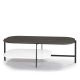 Table basse rectangulaire 120 x 60 cm EXO Kendo, plateau chêne teinté gris et tablette blanc