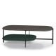 Table basse rectangulaire 120 x 60 cm EXO Kendo, plateau chêne teinté gris et tablette forêt