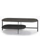 Table basse rectangulaire 120 x 60 cm EXO Kendo, plateau chêne teinté gris et tablette graphite