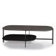 Table basse rectangulaire 120 x 60 cm EXO Kendo, plateau chêne teinté gris et tablette noir