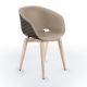Chaise rembourrée simili cuir birke & pieds hêtre teinté érable, coque argile UNI-KA 599 M Et-al