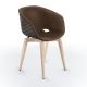 Chaise rembourrée simili cuir cappuccino & pieds hêtre teinté érable, coque argile UNI-KA 599 M Et-al