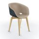 Chaise rembourrée simili cuir birke & pieds hêtre naturel, coque anthracite UNI-KA 599 M Et-al
