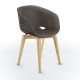 Chaise rembourrée simili cuir cinder & pieds hêtre naturel, coque argile UNI-KA 599 M Et-al
