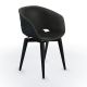 Chaise rembourrée simili cuir anthrazit & pieds hêtre teinté noir, coque noire UNI-KA 599 M Et-al