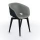 Chaise rembourrée simili cuir ashgrey & pieds hêtre teinté noir, coque noire UNI-KA 599 M Et-al