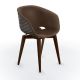Chaise rembourrée simili cuir cappuccino & pieds hêtre teinté wengé, coque argile UNI-KA 599 M Et-al