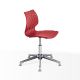 Chaise pivotante aluminium brillant UNI 558 DP Et-al, coque rouge corail