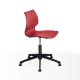 Chaise pivotante aluminium vernis noir UNI 558 DP Et-al, coque rouge corail