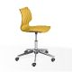 Chaise pivotante aluminium brillant à roulettes UN 558 DR Et-al, coque jaune