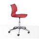 Chaise pivotante aluminium brillant à roulettes UN 558 DR Et-al, coque rouge corail