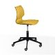 Chaise pivotante aluminium vernis noir à roulettes UN 558 DR Et-al, coque jaune