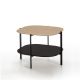 Table d'appoint carrée 60 x 60 EXO Kendo, plateau chêne clair et tablette ardoise