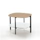 Table d'appoint carrée 60 x 60 EXO Kendo, plateau chêne clair et tablette blanc