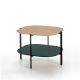 Table d'appoint carrée 60 x 60 EXO Kendo, plateau chêne clair et tablette forêt
