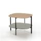 Table d'appoint carrée 60 x 60 EXO Kendo, plateau chêne clair et tablette pierre