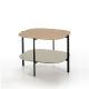 Table d'appoint carrée 60 x 60 EXO Kendo, plateau chêne clair et tablette sable