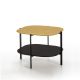 Table d'appoint carrée 60 x 60 EXO Kendo, plateau chêne naturel et tablette ardoise