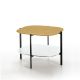 Table d'appoint carrée 60 x 60 EXO Kendo, plateau chêne naturel et tablette blanc