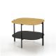Table d'appoint carrée 60 x 60 EXO Kendo, plateau chêne naturel et tablette graphite