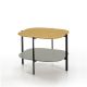 Table d'appoint carrée 60 x 60 EXO Kendo, plateau chêne naturel et tablette pierre