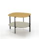 Table d'appoint carrée 60 x 60 EXO Kendo, plateau chêne naturel et tablette sable