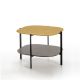 Table d'appoint carrée 60 x 60 EXO Kendo, plateau chêne naturel et tablette taupe