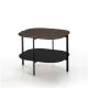 Table basse carrée 100 x 100 EXO Kendo, plateau chêne toasté et tablette noir