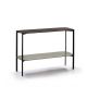 Console 100 cm EXO Kendo, plateau chêne toasté et tablette pierre