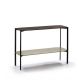 Console 100 cm EXO Kendo, plateau chêne toasté et tablette sable