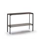 Console 100 cm EXO Kendo, plateau chêne toasté et tablette taupe
