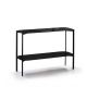 Console 100 cm EXO Kendo, plateau verre noir et tablette noir