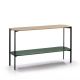 Console 120 cm EXO Kendo, plateau chêne clair et tablette olive