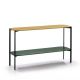 Console 120 cm EXO Kendo, plateau chêne naturel et tablette olive