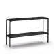 Console 120 cm EXO Kendo, plateau verre noir et tablette graphite