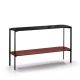Console 120 cm EXO Kendo, plateau verre noir et tablette tuile