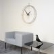 Horloge murale finition acier et noyer teinté wengé  DOBLE O Nomon