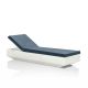 Bain de soleil VELA Vondom, chassis blanc et matelas Crevin navy