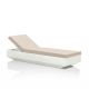 Bain de soleil VELA Vondom, chassis blanc et matelas Nautical beige