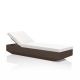 Bain de soleil VELA Vondom, chassis bronze et matelas Nautical blanc