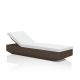 Bain de soleil VELA Vondom, chassis bronze et matelas Crevin blanc