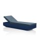 Bain de soleil VELA Vondom, chassis bleu marine et matelas Crevin navy