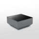 Table basse 60 x 60 VELA Vondom, coloris acier et plateau verre noir