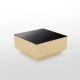 Table basse 60 x 60 VELA Vondom, coloris beige et plateau verre noir