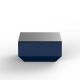 Table basse 60 x 60 VELA Vondom, coloris bleu marine et plateau verre noir