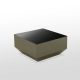 Table basse 60 x 60 VELA Vondom, coloris kaki et plateau verre noir