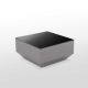 Table basse 60 x 60 VELA Vondom, coloris taupe et plateau verre noir